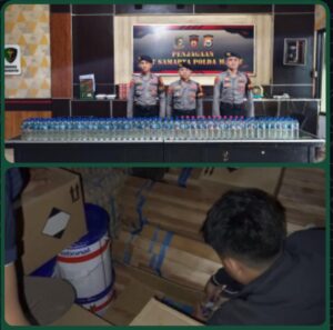 Polda Malut Gagalkan Penyelundupan Miras Ilegal Asal Manado: 144 Botol Cap Tikus Diamankan