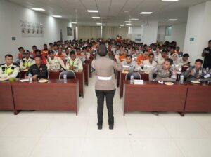 Satlantas Polres Halteng Gelar Safety Riding di PT IWIP, Tekankan Budaya Tertib Lalu Lintas dan Keselamatan Kerja bagi Karyawan Industri