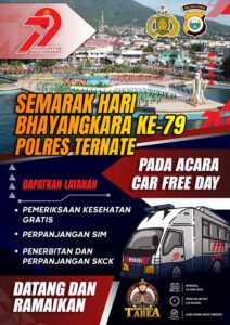 Polres Ternate Hadirkan Layanan SKCK, SIM, dan Cek Kesehatan Gratis untuk Warga pada CFD 22 Juni