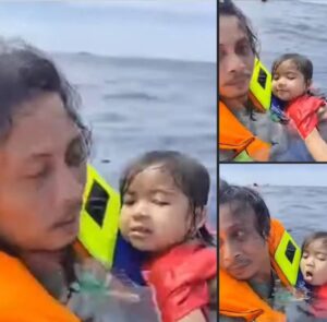 Momen Haru Terekam Kamera, Seorang Pria Selamatkan Balita Saat Kebakaran KM Barcelona 05 Menuju Manado, Aksi Heroik Ini Banjir Doa dan Apresiasi Warganet