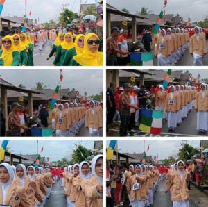 Warna-warni Kostum Meriahkan Gerak Jalan HUT RI ke-80 diKecamatan Pulau Makian