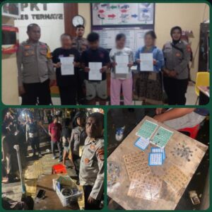 Respon Cepat Operasi Pekat Kie Raha II-2025: Empat Pemain Judi Bingo Ditangkap di Lingkungan Lelong, Polres Ternate Tegaskan Komitmen Berantas Penyakit Masyarakat