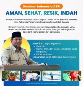 Presiden Prabowo Canangkan Gerakan ASRI untuk Wujudkan Lingkungan Bersih dan Tertata