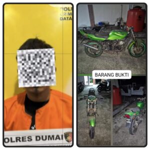 Hebat ! Kurang Dari 24 Jam, Satreskrim Polres Dumai Amankan Pelaku Curanmor   