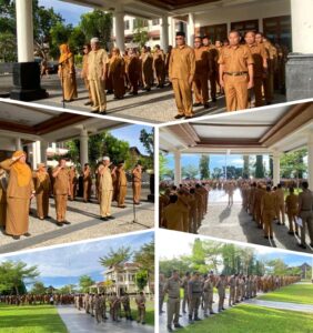 Sekda Halmahera Tengah Pimpin Apel Pagi, Tekankan Disiplin dan Kinerja ASN Selama Ramadan