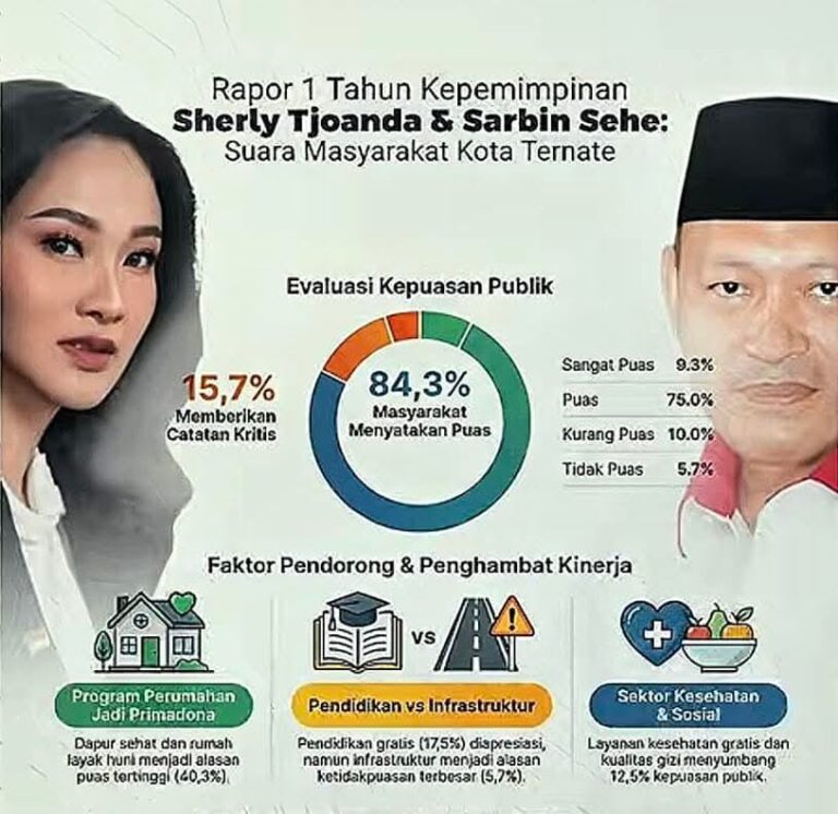 84,3 Persen Warga Puas, Kinerja Setahun Sherly–Sarbin Dinilai Positif