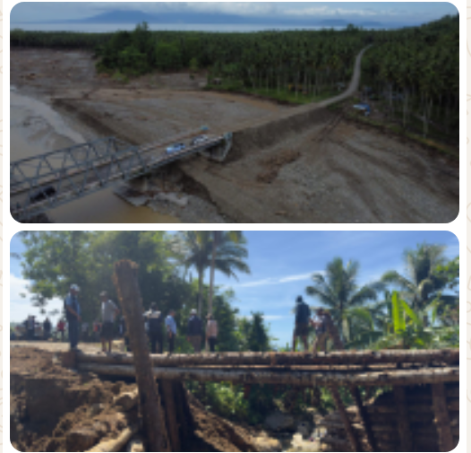 Tim Penanganan Darurat Maluku Utara Tinjau Jembatan dan Jalan Vital Terdampak Banjir Halmahera Utara