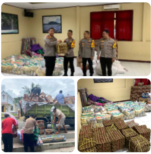 Kapolres Halut Pimpin Penyaluran Bantuan Polda Malut untuk Korban Banjir dan Longsor