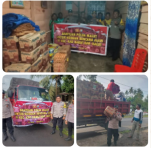 Lima Desa Terdampak Bencana di Kao Barat Terima Bantuan Kemanusiaan Polda Maluku Utara