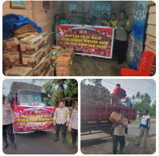 Lima Desa Terdampak Bencana di Kao Barat Terima Bantuan Kemanusiaan Polda Maluku Utara