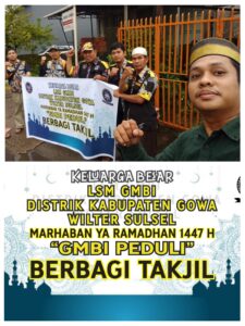 LSM GMBI Distrik Gowa Gelar Aksi Berbagi Takjil di Hari ke-18 Ramadhan