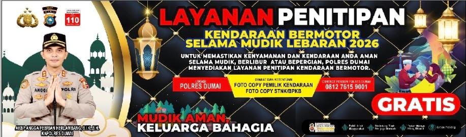 Polres Dumai Membuka Layanan Penitipan Kendaraan Bermotor Selama Mudik Lebaran 2026