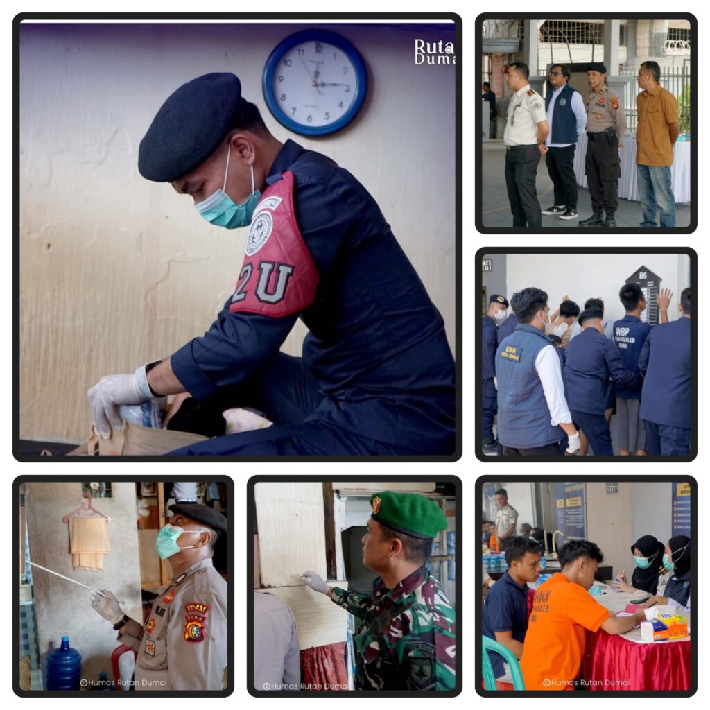 Gandeng APH, Rutan Dumai Gelar Razia Blok Hunian dan Tes Urin Pegawai dan Warga Binaan